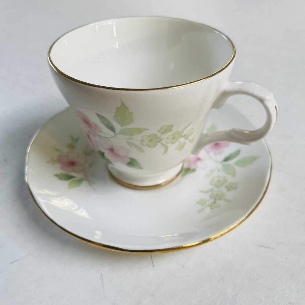 Vintage Crown Trent Fine Bone China Teacup and Saucer Staffordshire England